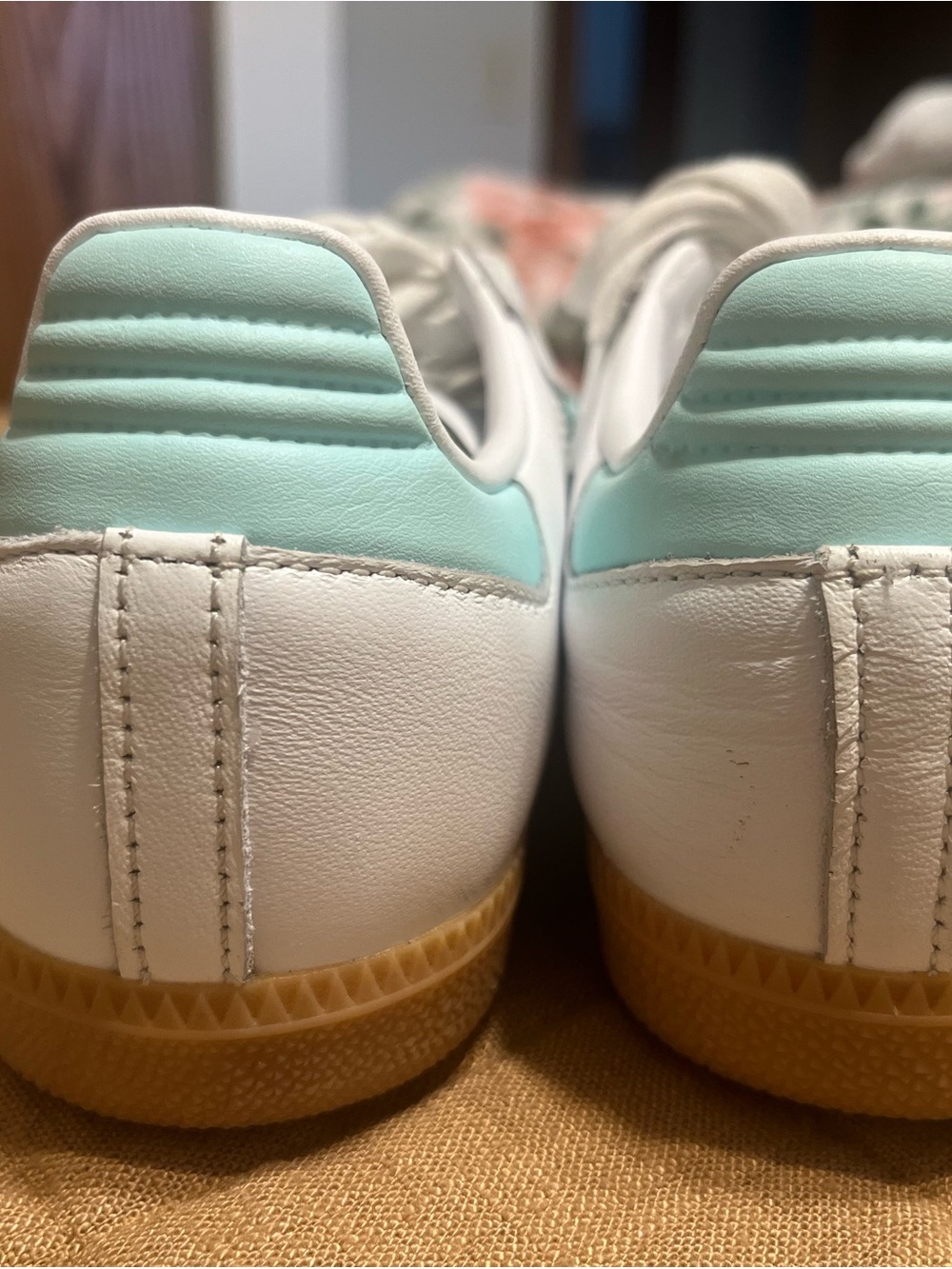 adidas Samba Sneakers - White with Mint Accents - Picture 3 of 3